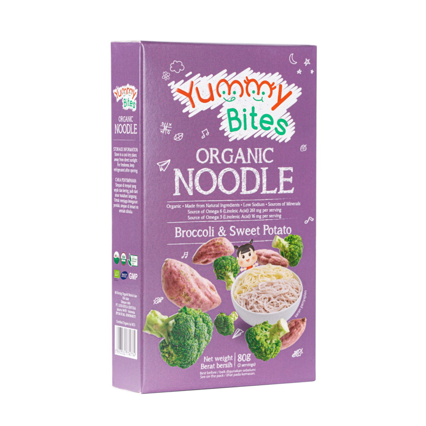Yummy Bites Organic Noodles (80g) - Broccoli & Sweet Potato (7m+)