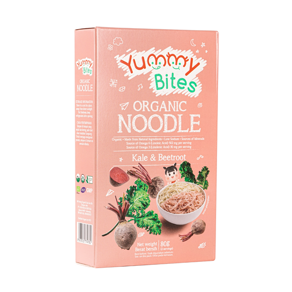 Yummy Bites Organic Noodles (80g) - Kale & Beetroot (7m+)