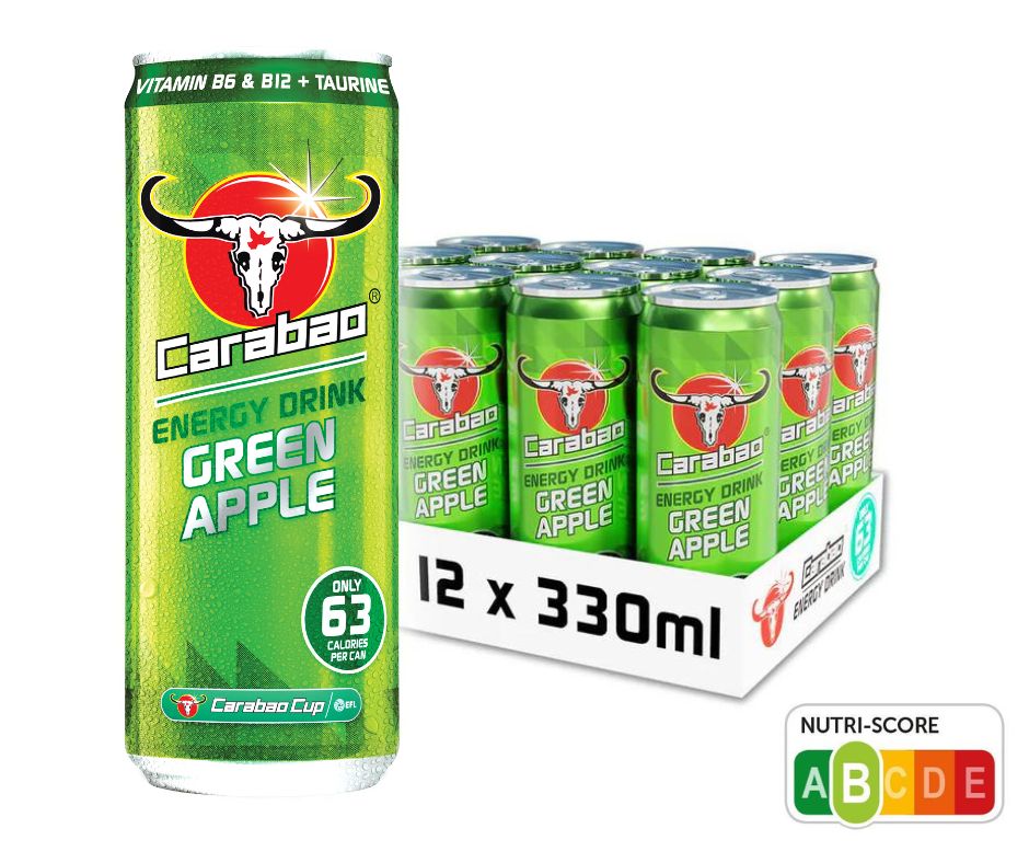 Carbonated Carabao Apple Energy Drink (330ml x 12cans)