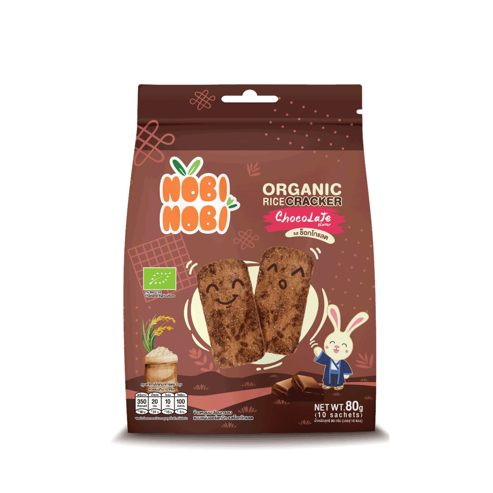 Organic crispy chocolate flavor cracker