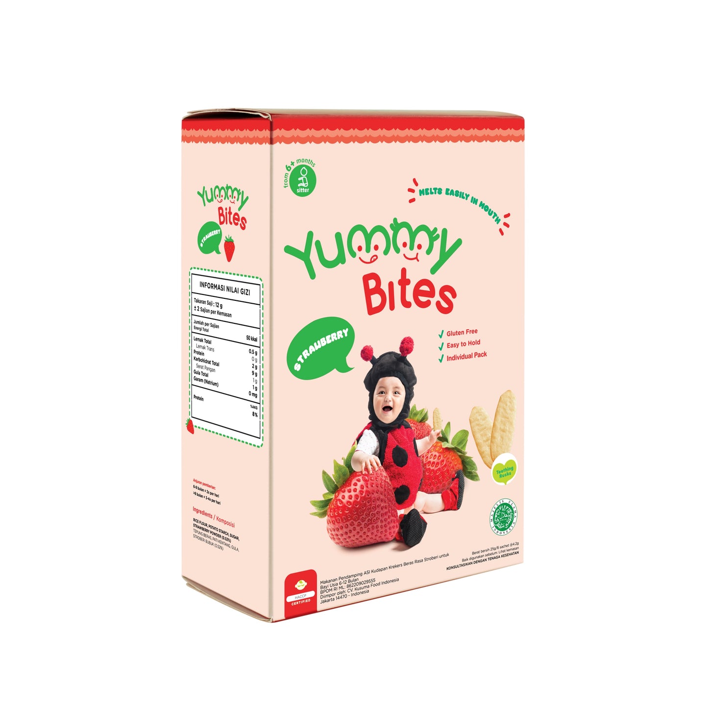 Yummy Bites Rice Cracker (25g) - Strawberry (6m+)
