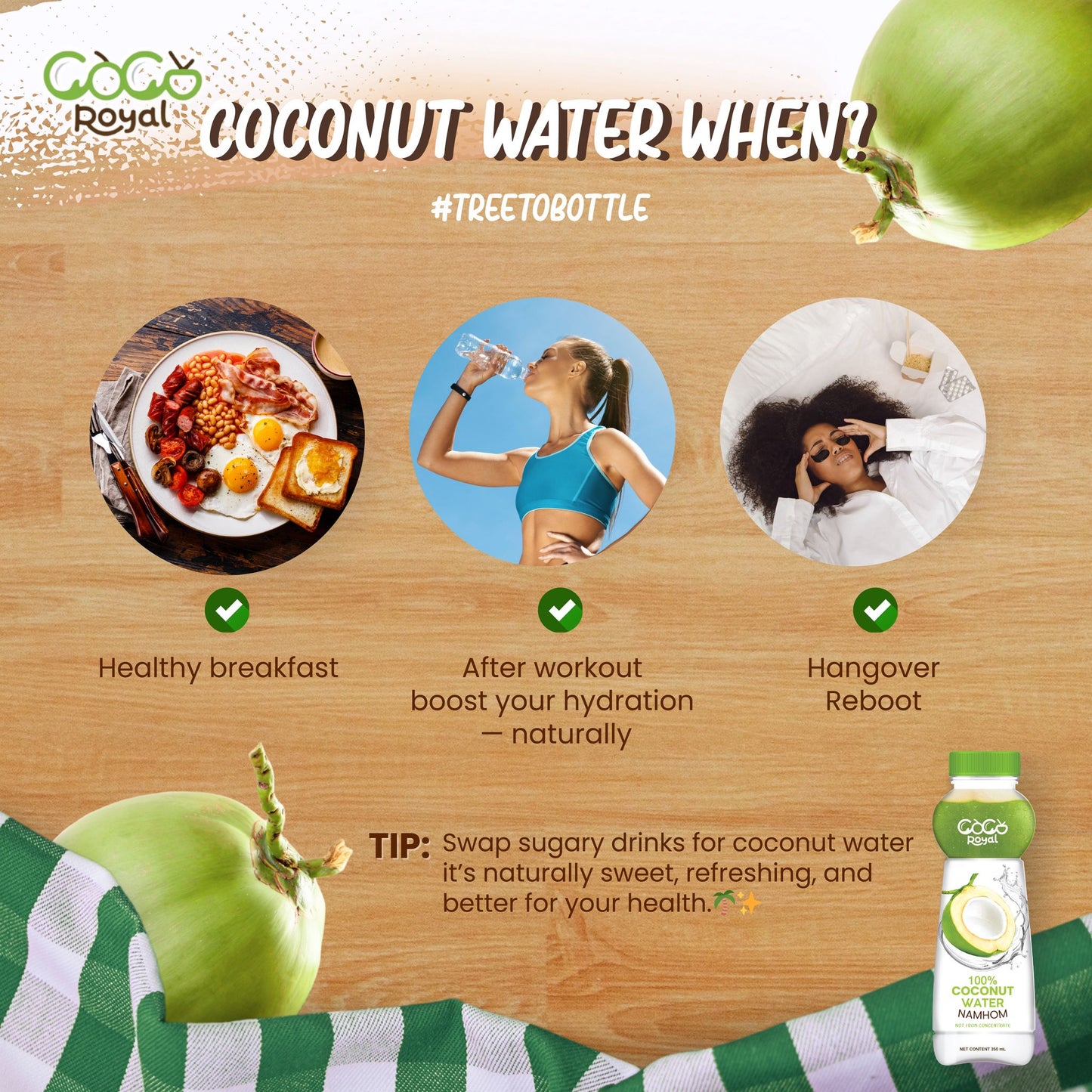 Coco Royal coconut water 350ml x 24btl