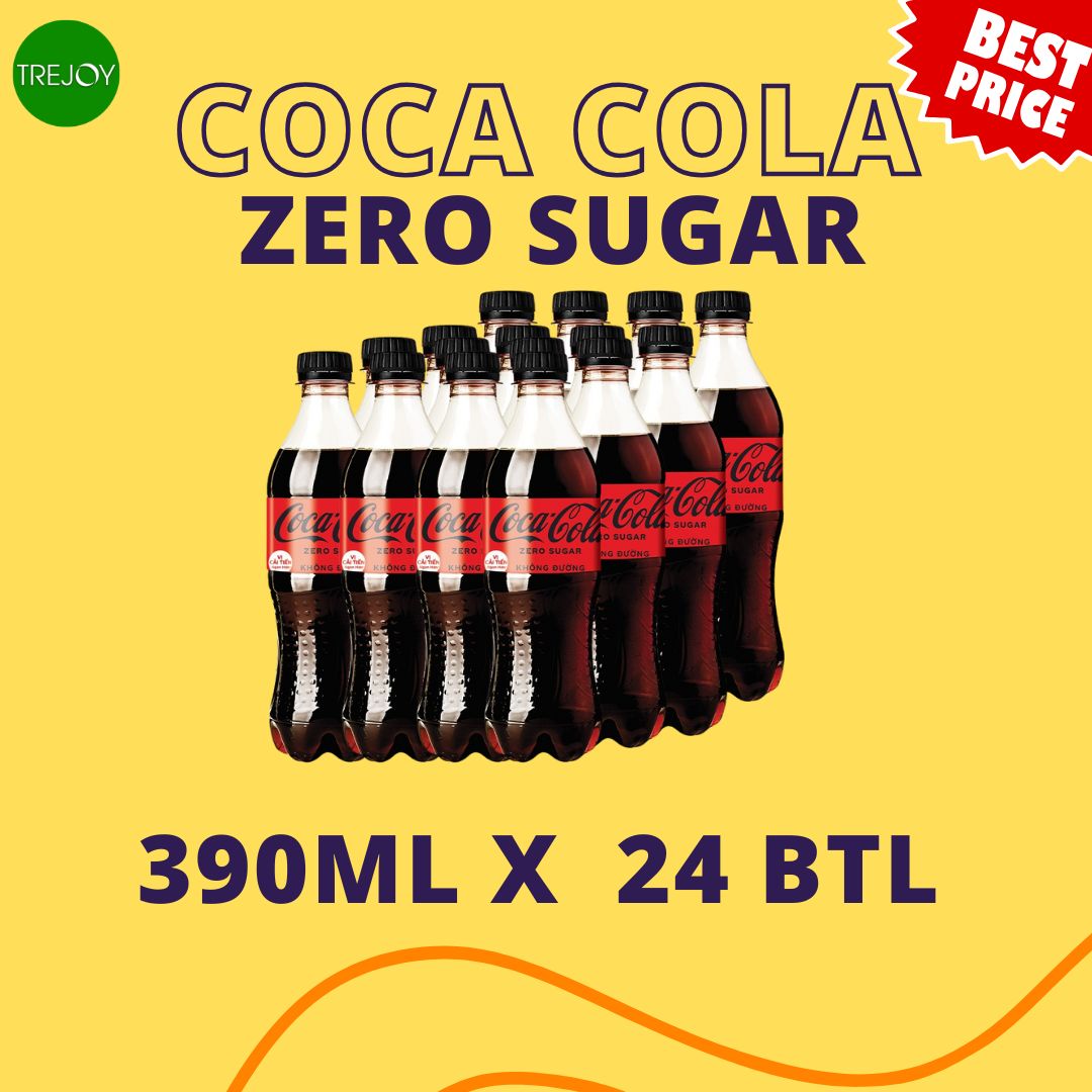 Coke 390ml Zero Suagr x 24 btl