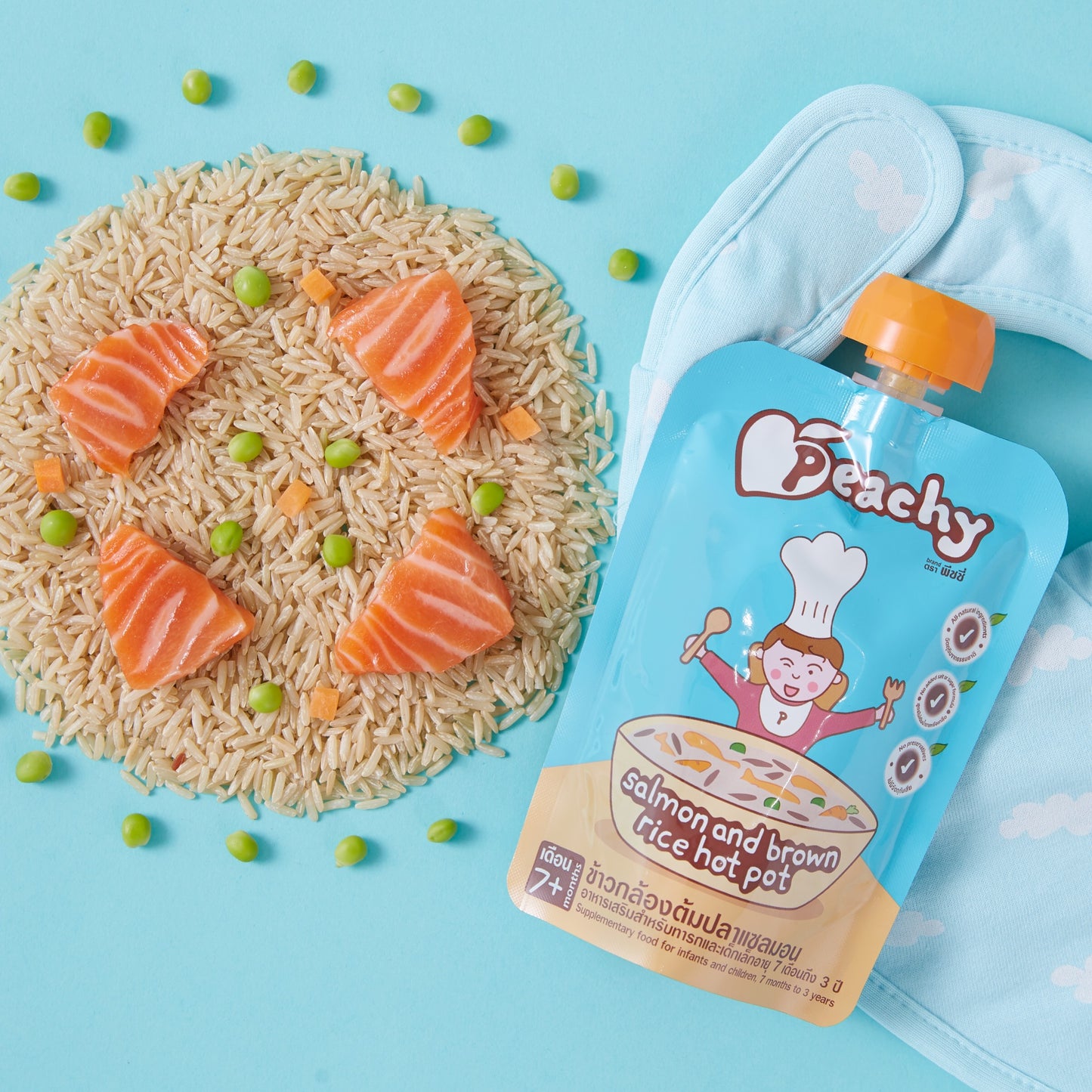 Peachy - Salmon and Brown Rice Hot Pot Purée
