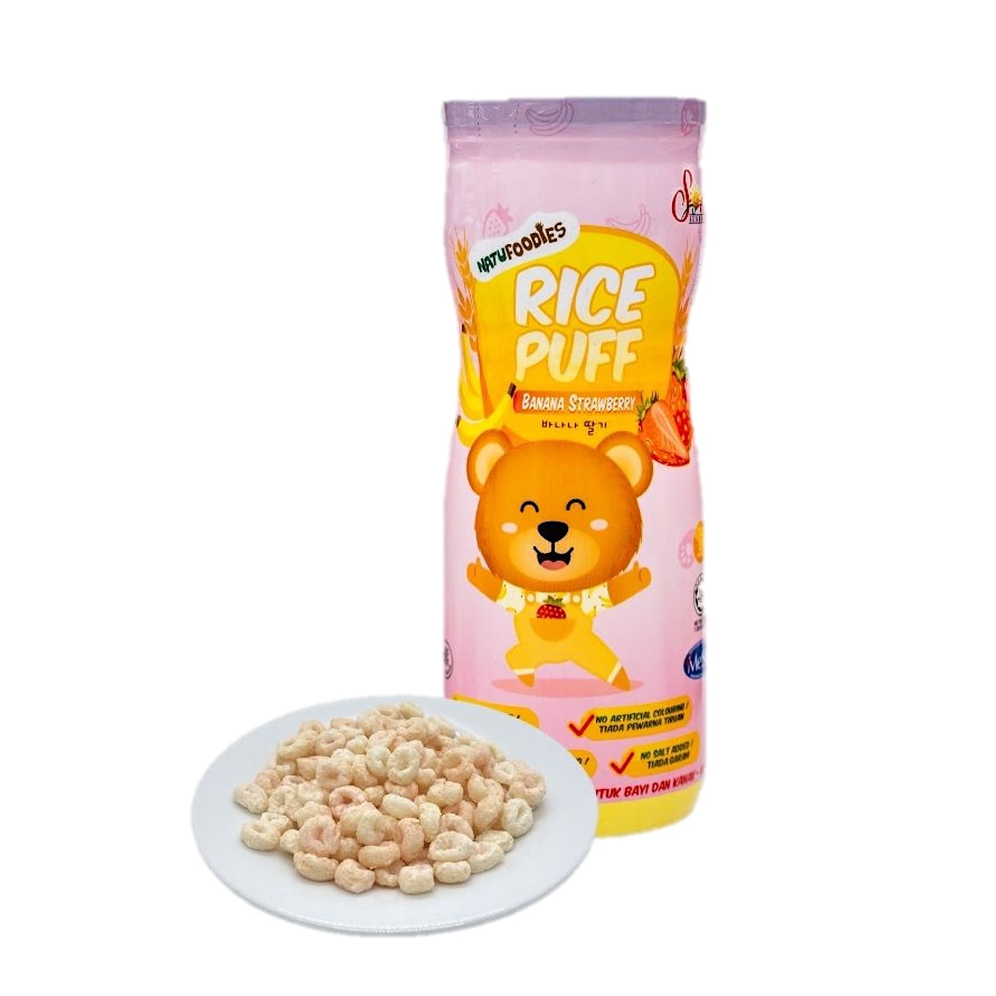 Natufoodies Rice Puffs - Banana Strawberry