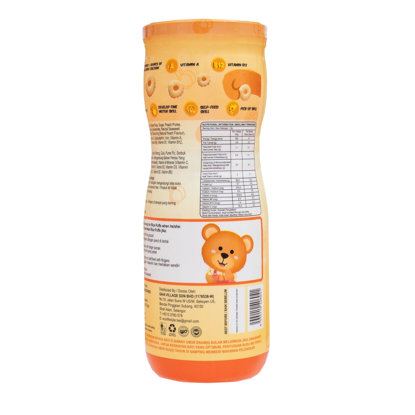 Natufoodies Rice Puffs - Orange Peach