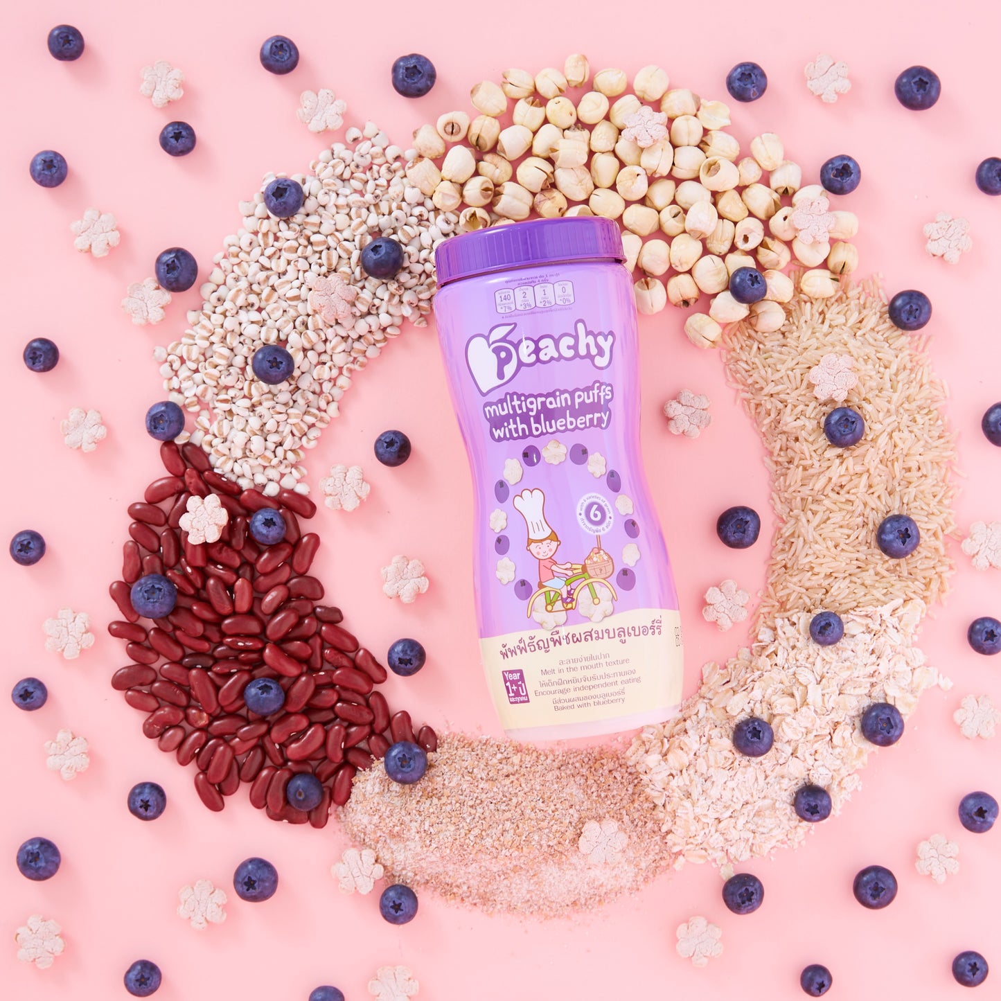 Peachy Multigrain Puffs - Blueberry (EXP: 20 Feb)