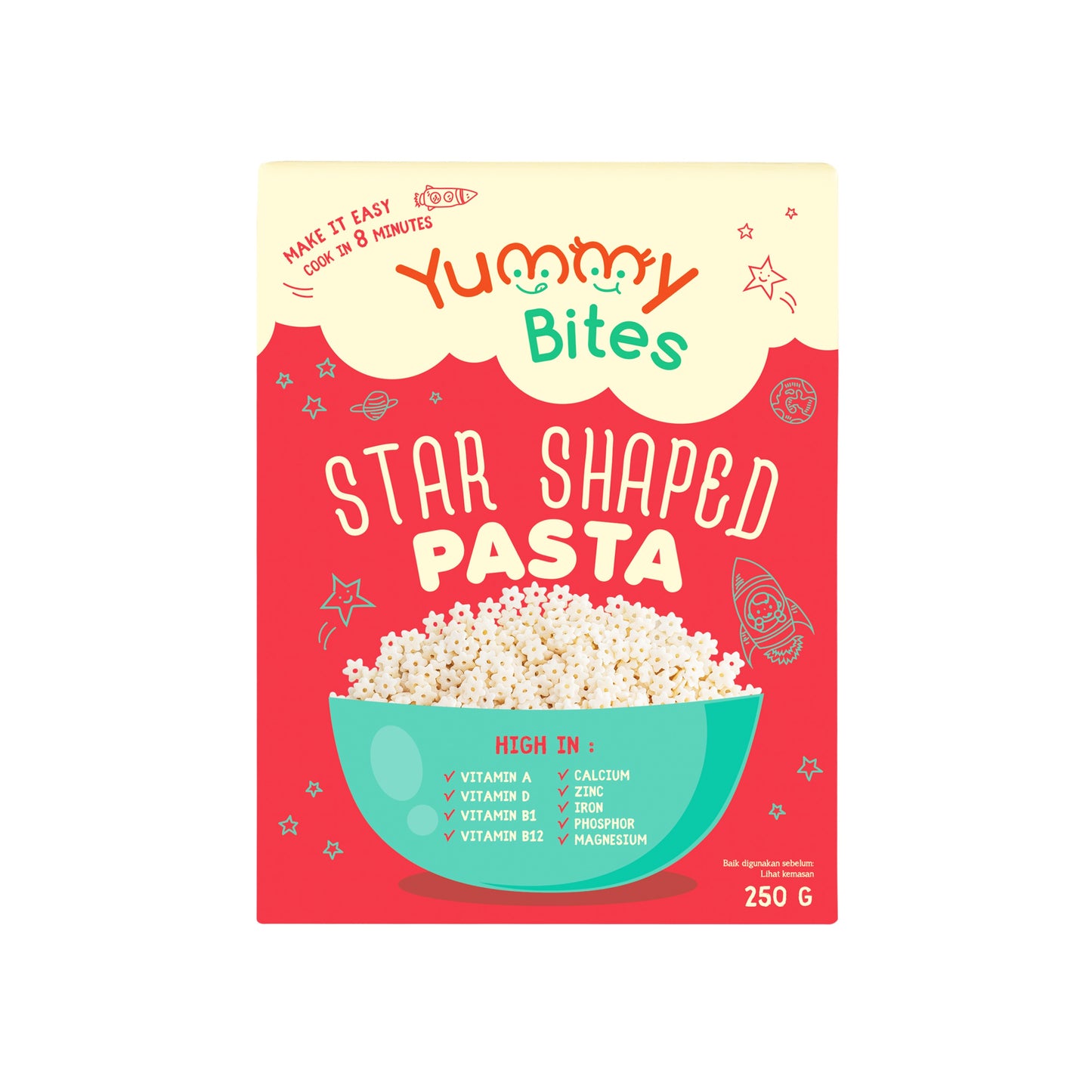 Yummy Bites Star Shaped Pasta (250g) (7m+)