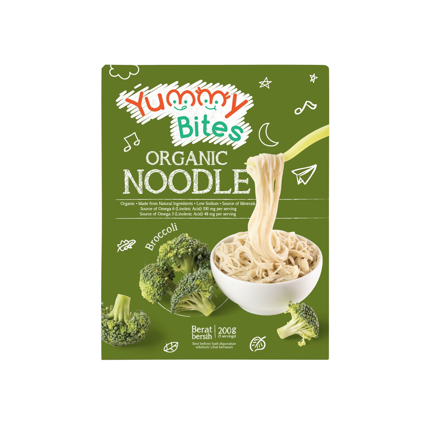 Yummy Bites Organic Noodles (200g) - Broccoli (7m+)