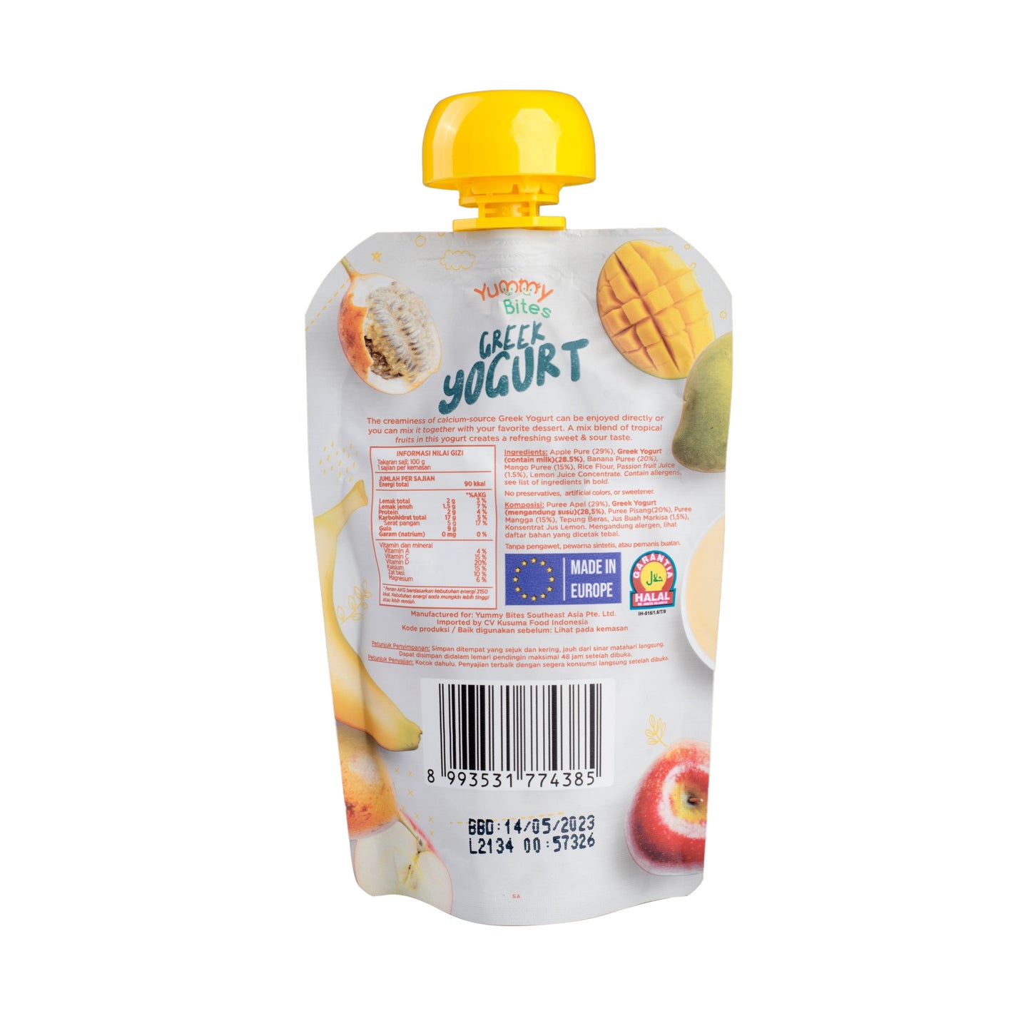 Yummy Bites Greek Yogurt (100g) - Passion Fruit, Mango, Apple & Banana (9m+)