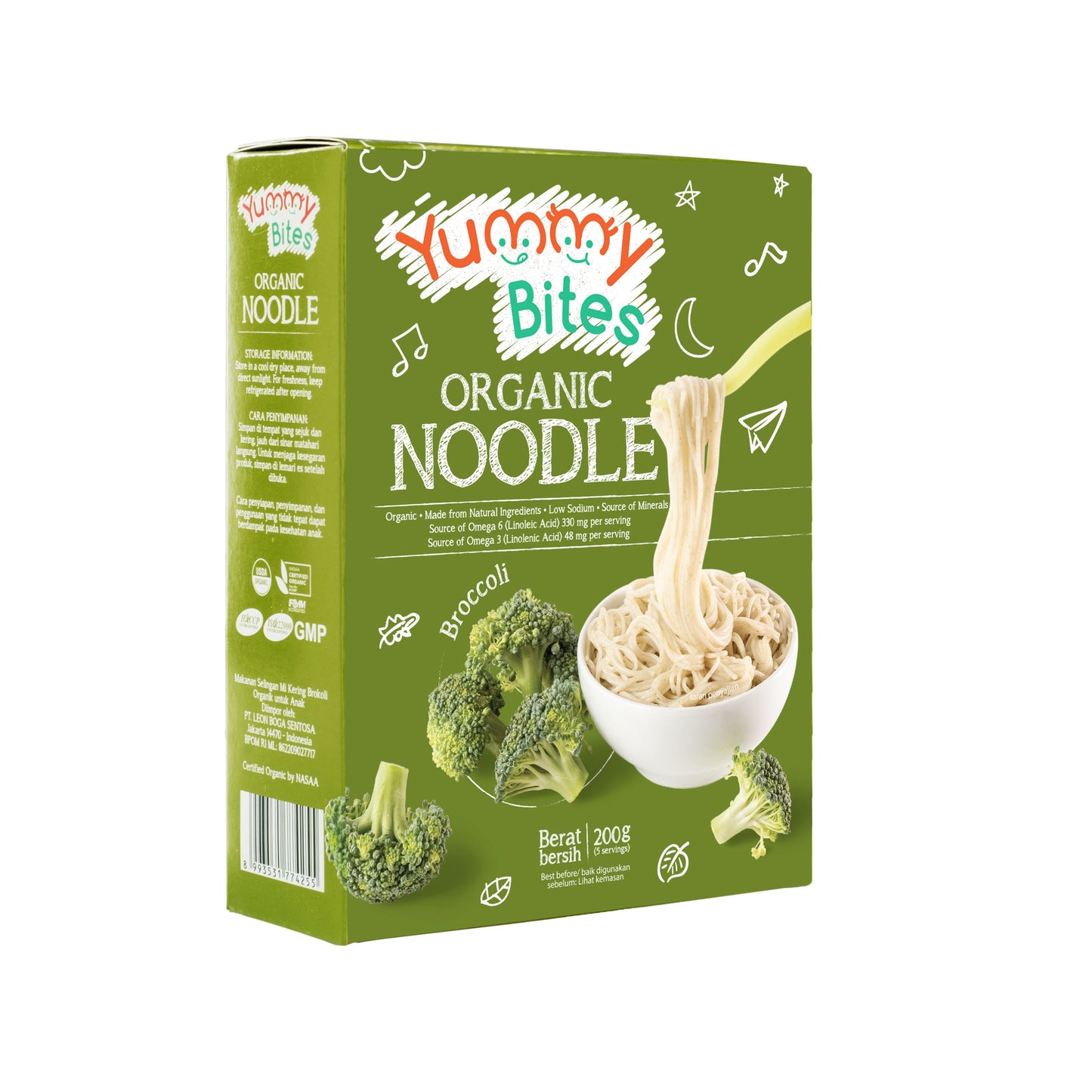 Yummy Bites Organic Noodles (200g) - Broccoli (7m+)