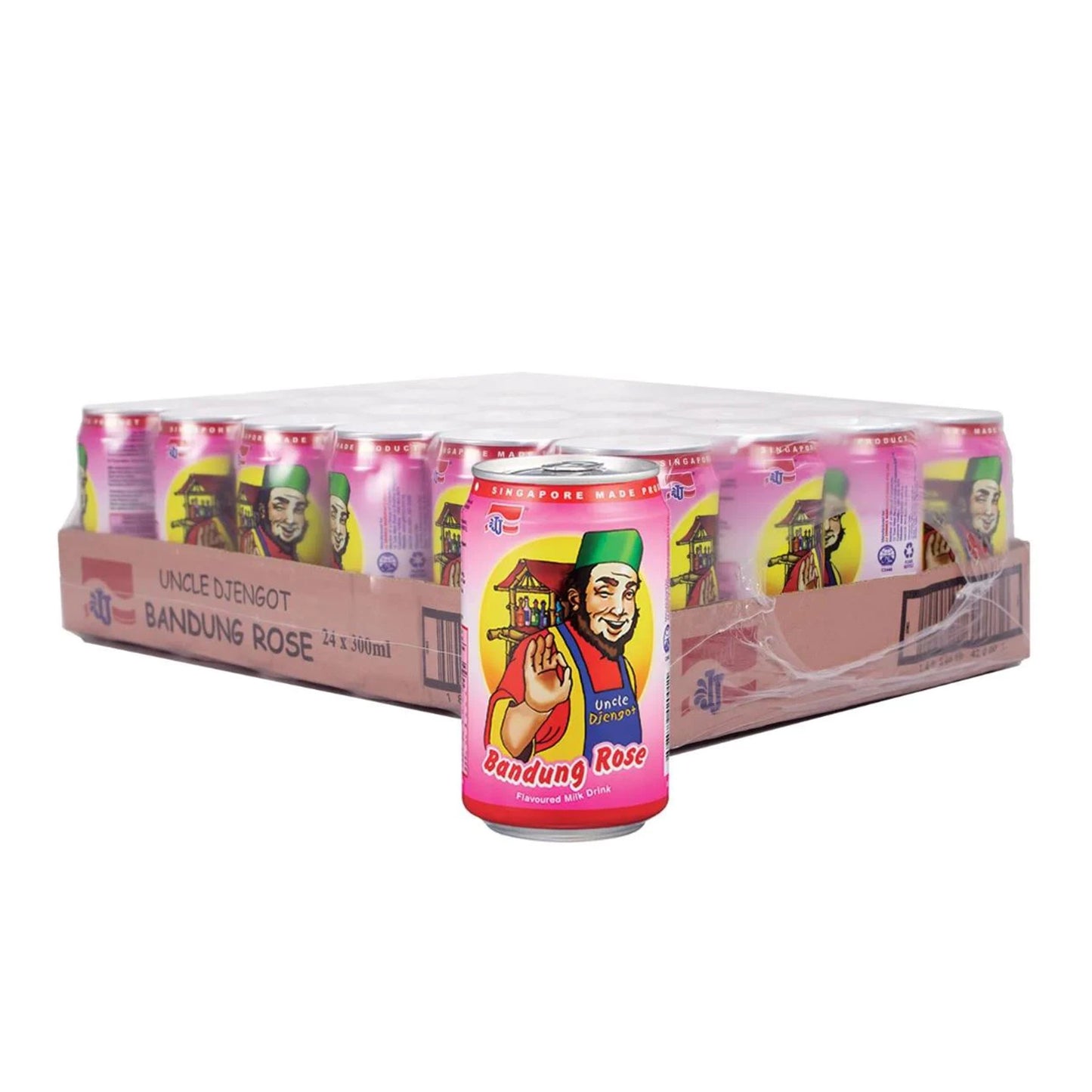 Jia Jia Uncle Djengot Bandung Rose Milk Drink - Cans (24 x 300ml)