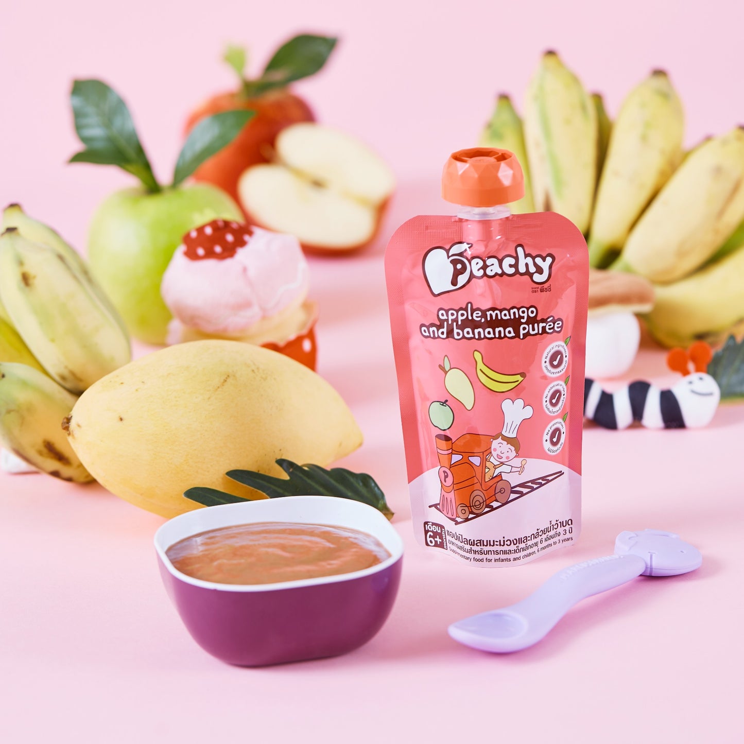 Peachy - Apple, Mango and Banana Purée
