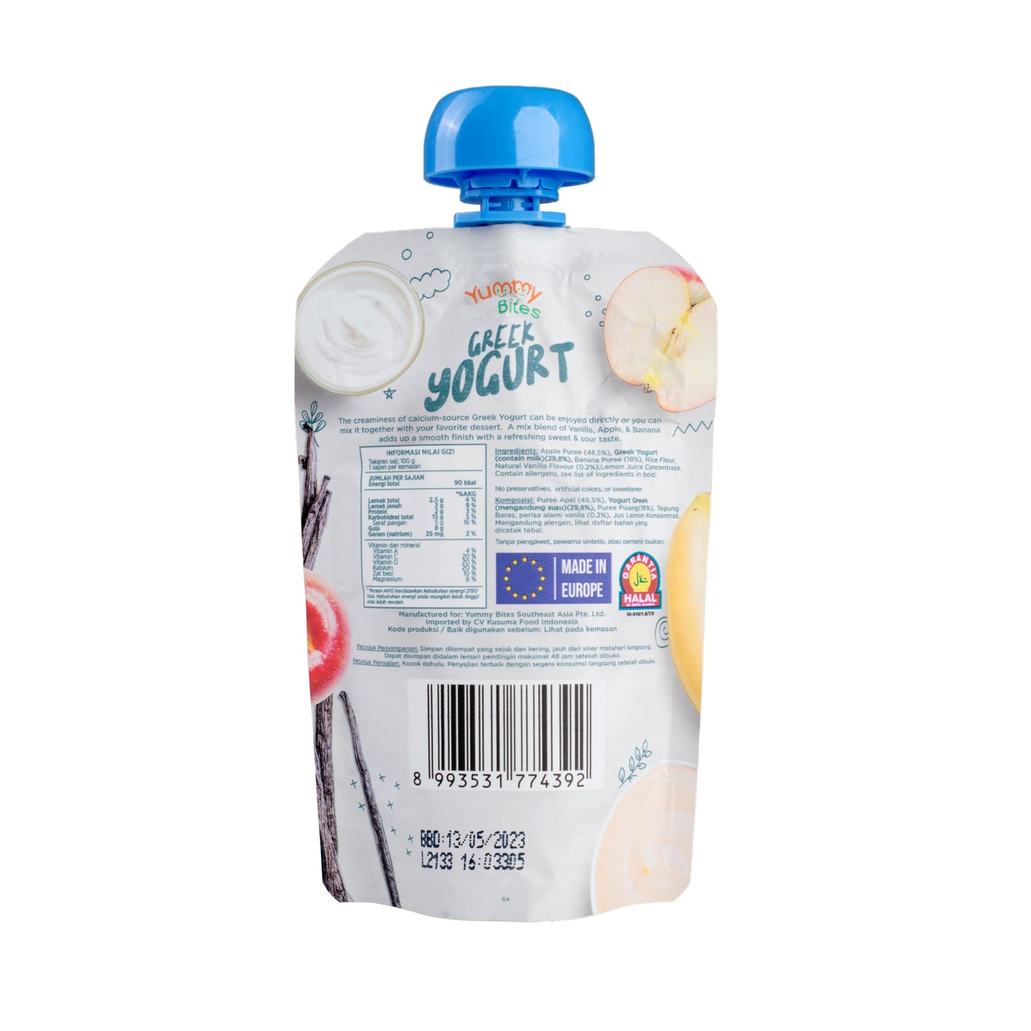 Yummy Bites Greek Yogurt (100g) - Vanilla, Apple & Banana (9m+)
