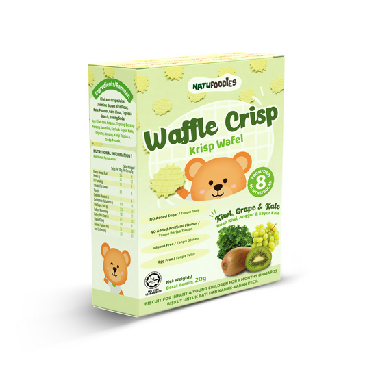 Natufoodies Waffle Crips - Kiwi, Grape & Kale (20g) (8m+)