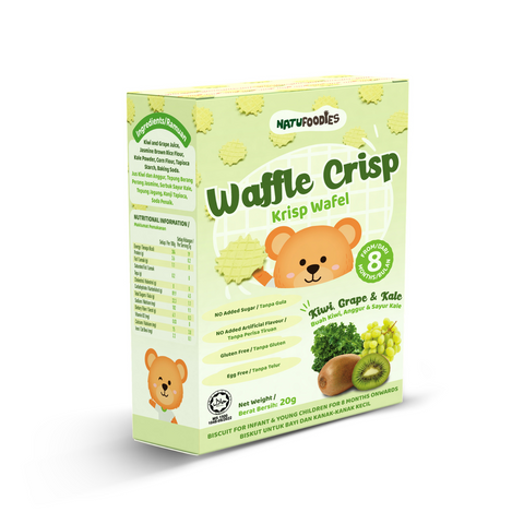 Natufoodies Waffle Crips - Kiwi, Grape & Kale (20g) (8m+)