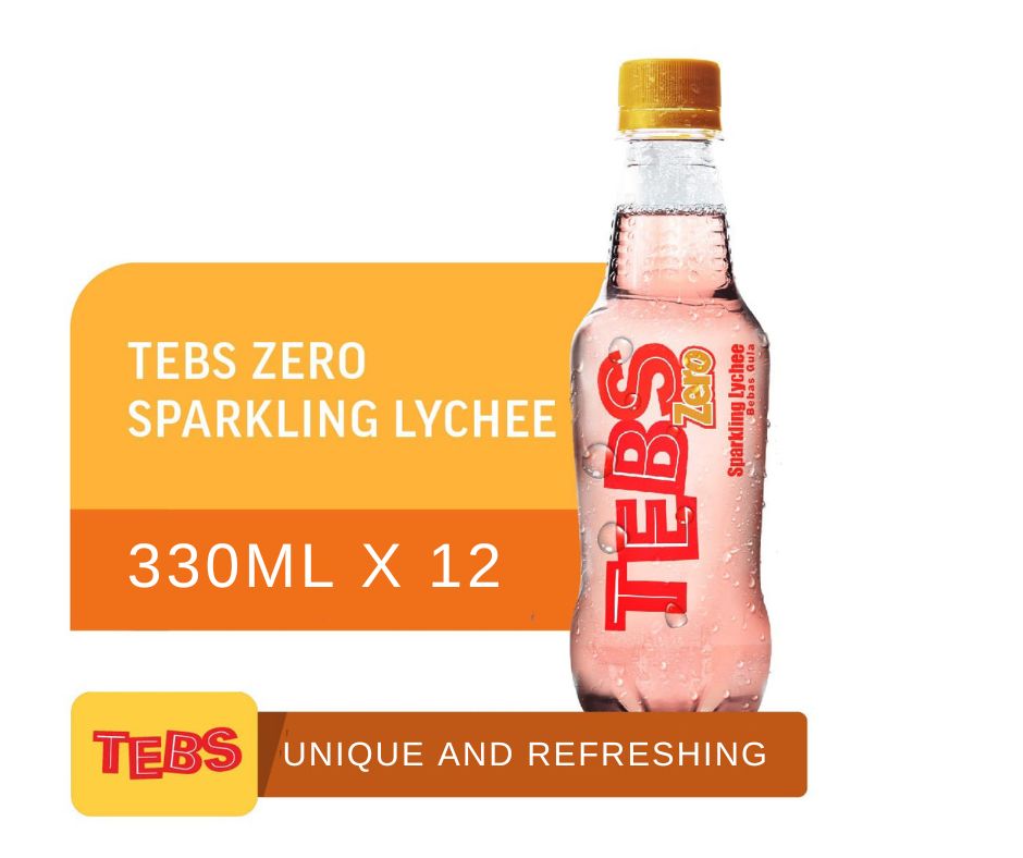 TEBS ZERO SPARKLING LYCHEE 330ML X 12