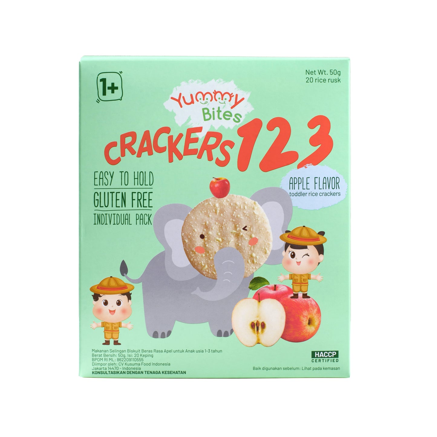 Yummy Bites Rice Cracker 123 (50g) - Apple (1yr+)