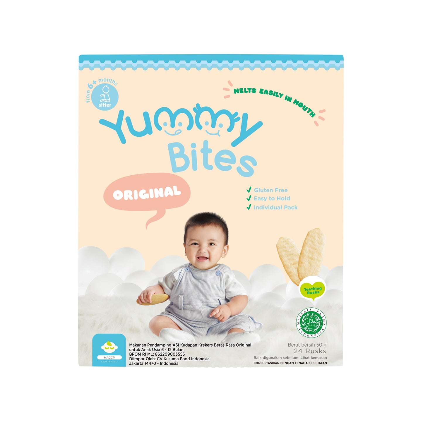 Yummy Bites Rice Cracker (50g) - Original (6m+)