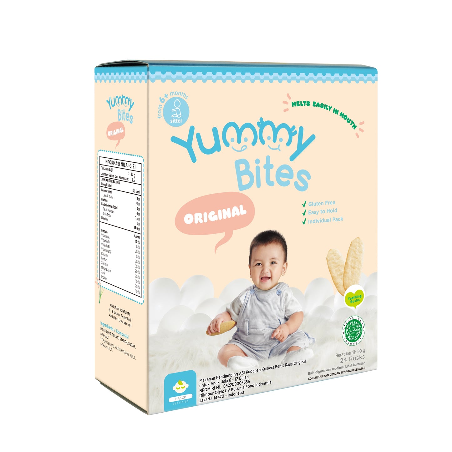 Yummy Bites Rice Cracker (50g) - Original (6m+)