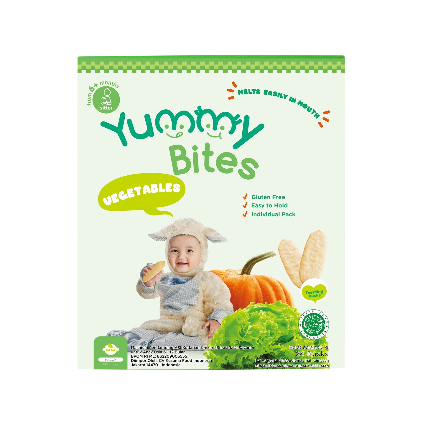 Yummy Bites Rice Cracker (50g) - Vegetable (6m+)