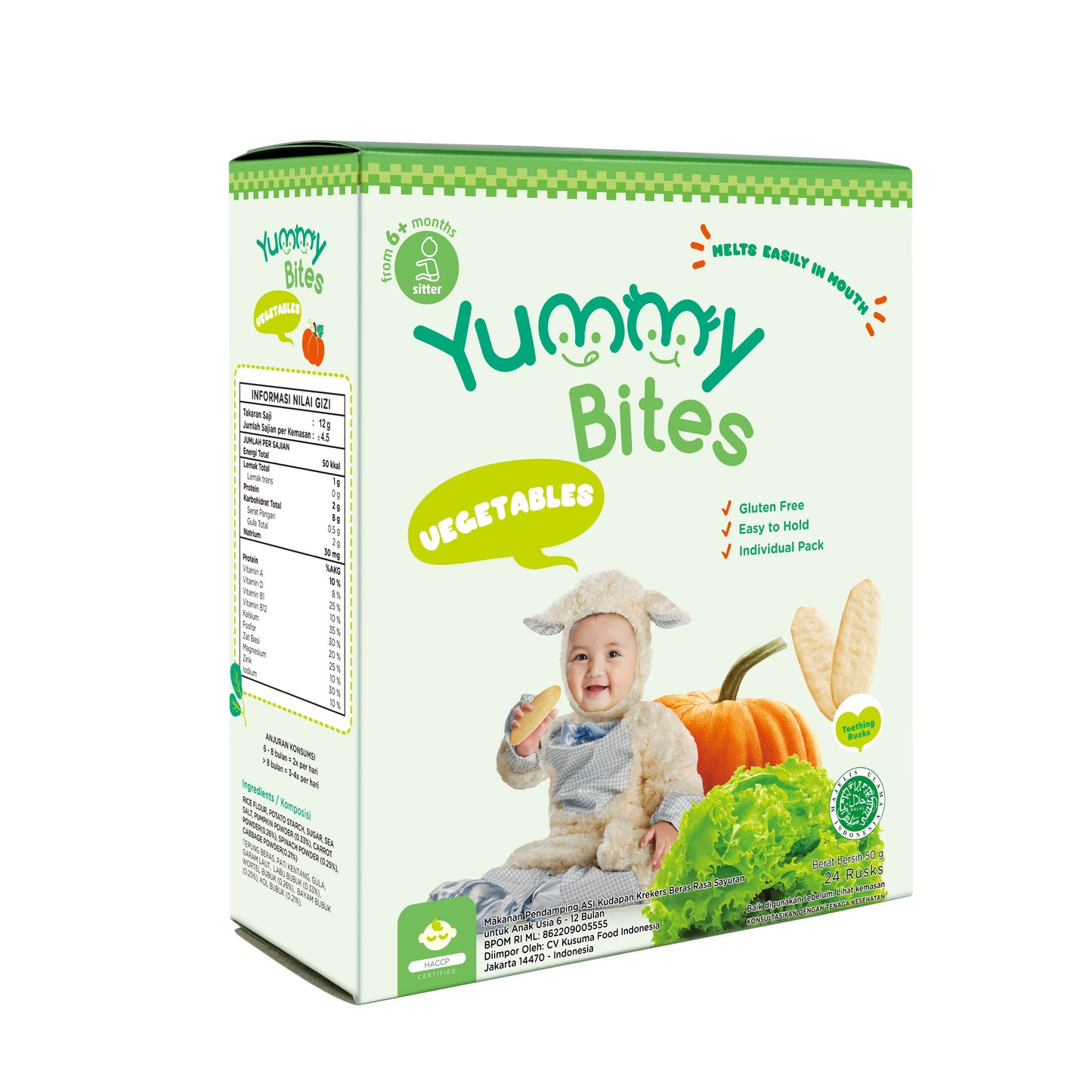 Yummy Bites Rice Cracker (50g) - Vegetable (6m+)