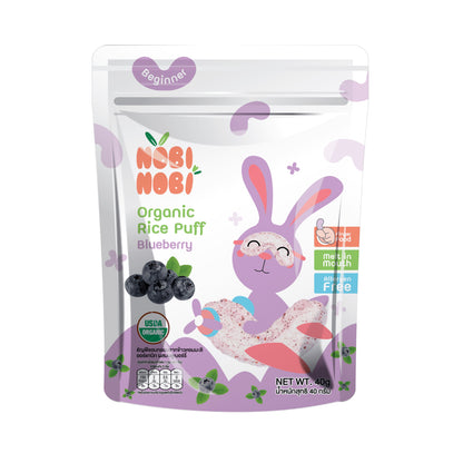 Nobi Nobi Organic Rice Puff - Blueberry