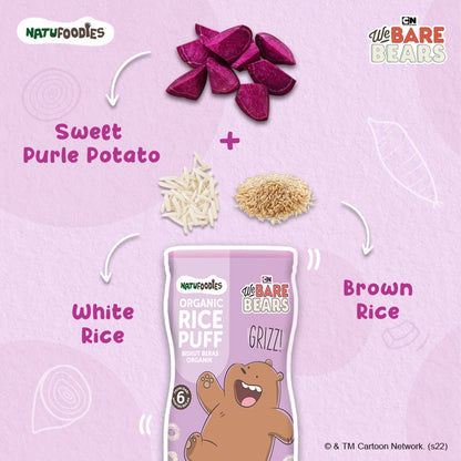 Natufoodies Organic Rice Puffs - Purple Sweet Potato