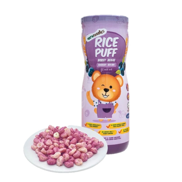 Natufoodies Rice Puffs - Blueberry