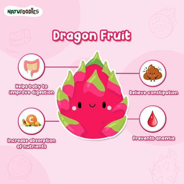 Natufoodies Organic Rice Puffs - Dragon Fruit