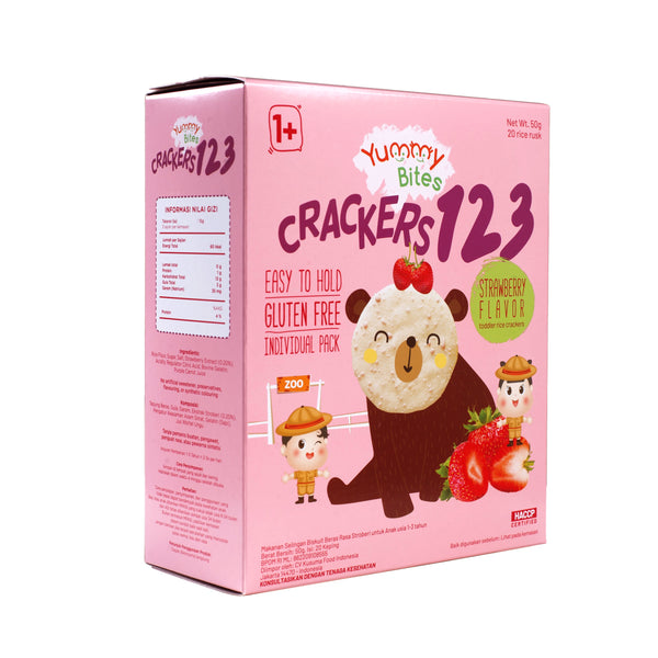 Yummy Bites Rice Cracker 123 (50g) - Strawberry (1yr+)