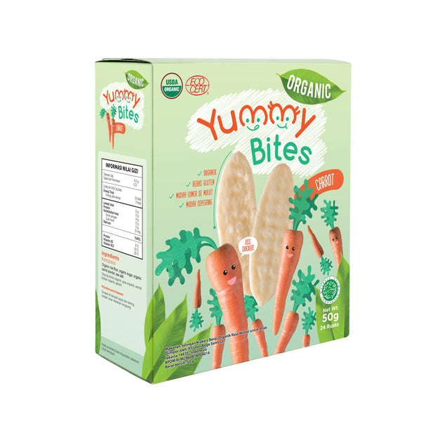 Yummy Bites Organic Rice Cracker (50g) - Carrot (6m+)
