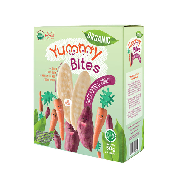 Yummy Bites Organic Rice Cracker (50g) - Sweet Potato & Carrot (6m+)