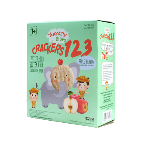 Yummy Bites Rice Cracker 123 (50g) - Apple (1yr+)